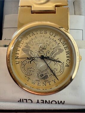 Colibri Gold Coin Money Clip Watch - Gold